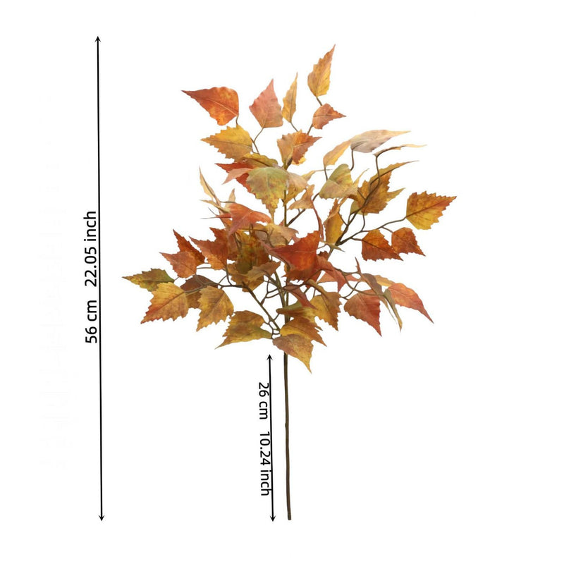 Realistic Artificial Maple Leaf Branch 22" - Autumn Decor for Weddings, Home Styling, Thanksgiving Arrangements