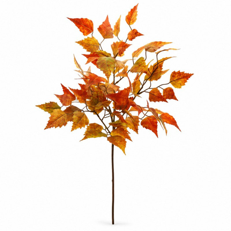 Realistic Artificial Maple Leaf Branch 22" - Autumn Decor for Weddings, Home Styling, Thanksgiving Arrangements