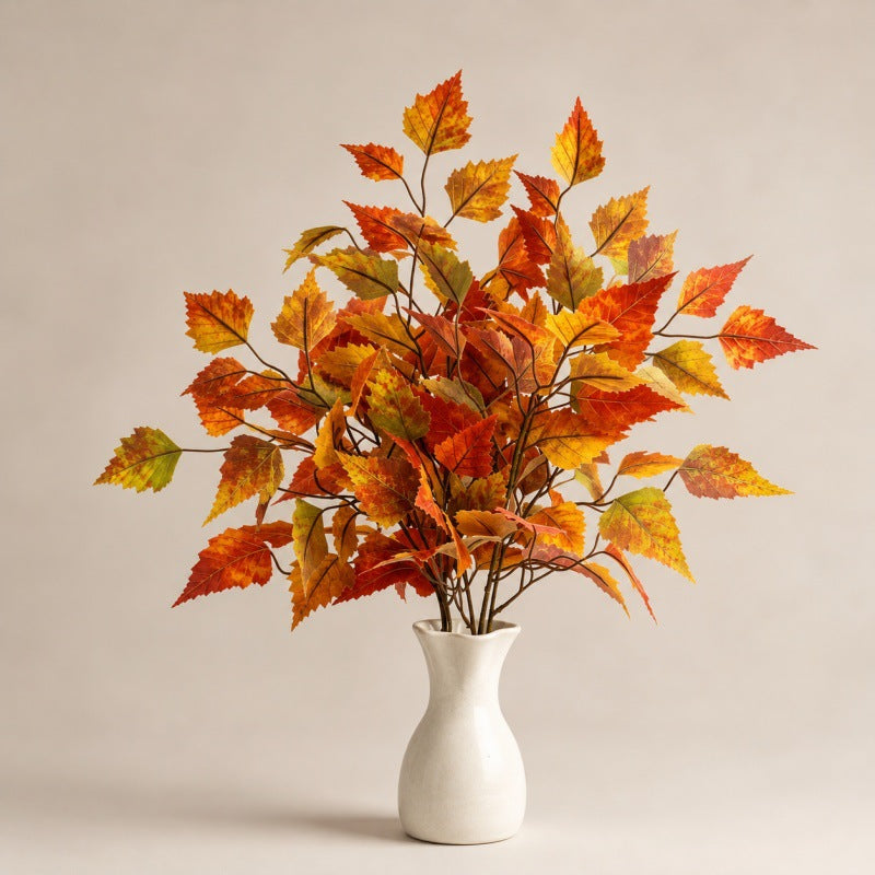 Realistic Artificial Maple Leaf Branch 22" - Autumn Decor for Weddings, Home Styling, Thanksgiving Arrangements