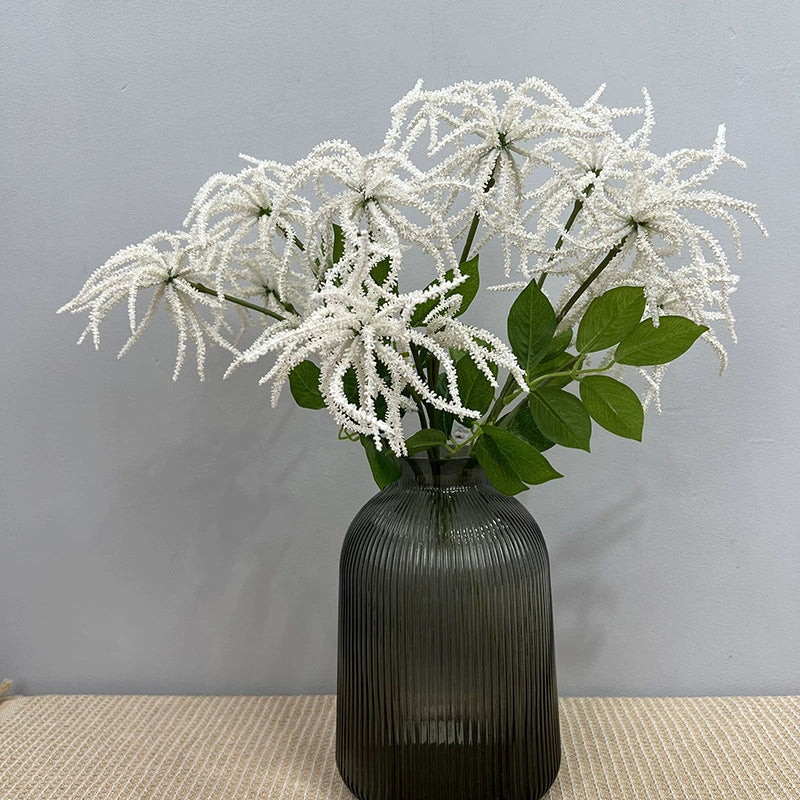 Artificial Wisteria Branch, 22 Inch Real-Touch Faux Flowers, Green & White, Bulk or Single, for Wedding Decor, Home Accents, Floral Arrangements