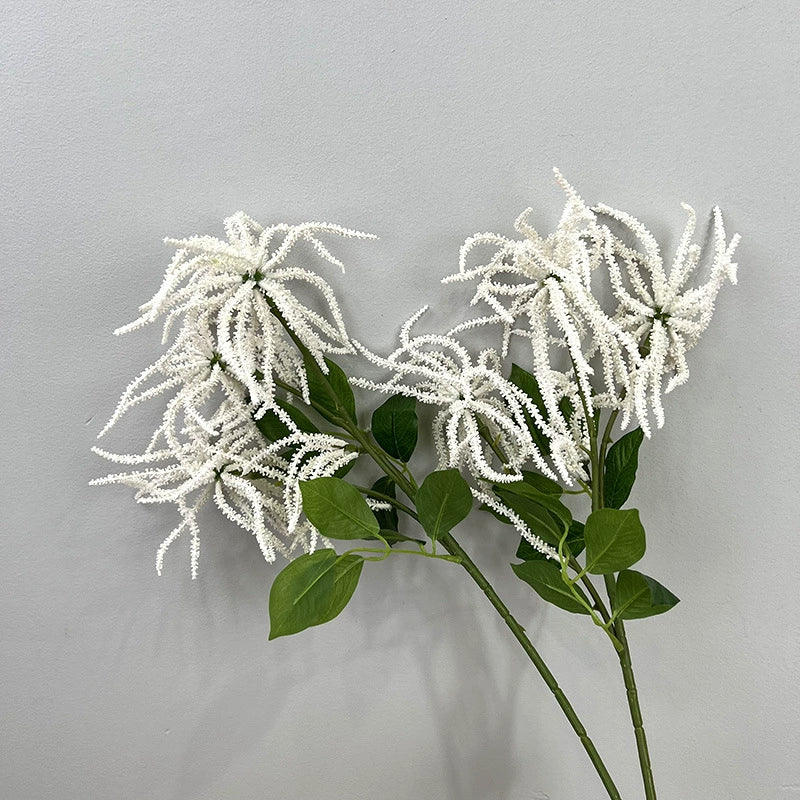 Artificial Wisteria Branch, 22 Inch Real-Touch Faux Flowers, Green & White, Bulk or Single, for Wedding Decor, Home Accents, Floral Arrangements