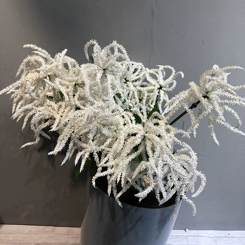 Artificial Wisteria Branch, 22 Inch Real-Touch Faux Flowers, Green & White, Bulk or Single, for Wedding Decor, Home Accents, Floral Arrangements