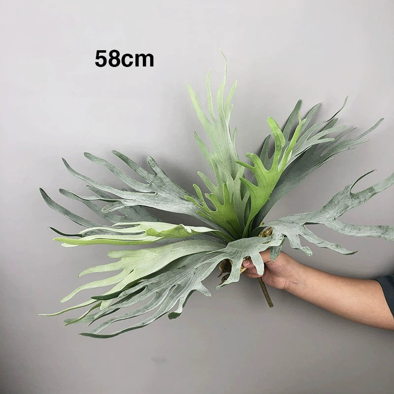 Realistic Faux Air Plant, 20 Inch Deer Horn Succulent Hanging Wall Decor, Silk Artificial Plant for Wedding, Home Decor, Tropical Arrangements