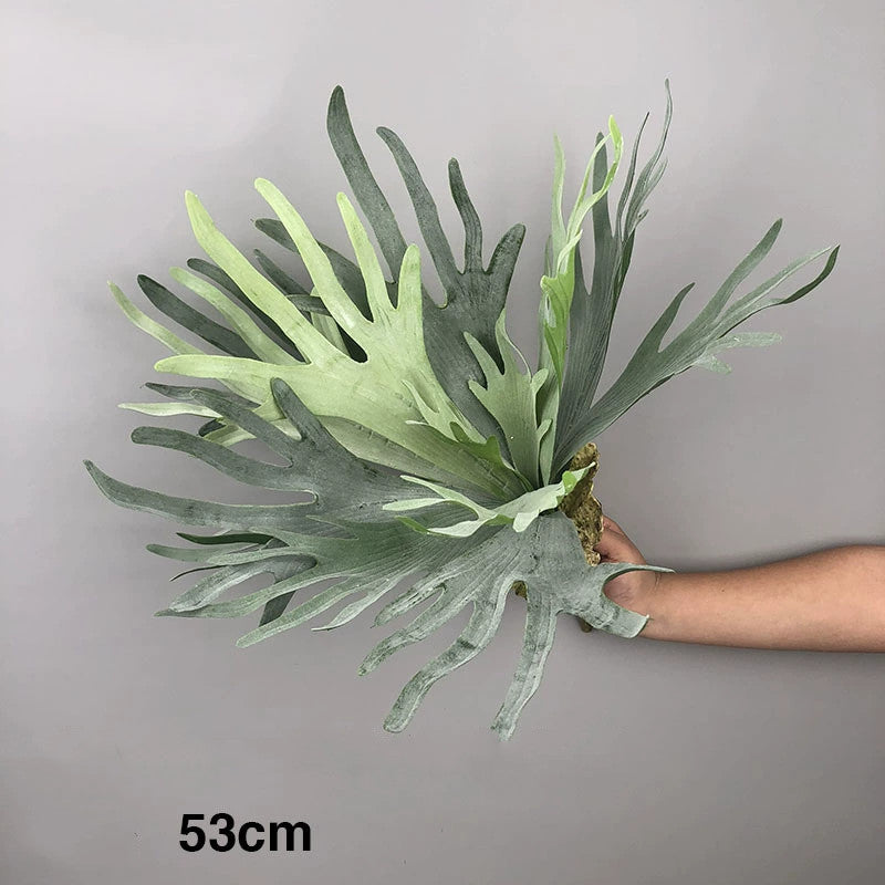Realistic Faux Air Plant, 20 Inch Deer Horn Succulent Hanging Wall Decor, Silk Artificial Plant for Wedding, Home Decor, Tropical Arrangements
