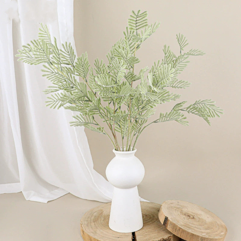 30 Inch Artificial Mimosa Plant, Real-Touch Faux Greenery, Gray-Green Stems for Wedding Decor, Home & Event Styling, Bulk or Single Purchase