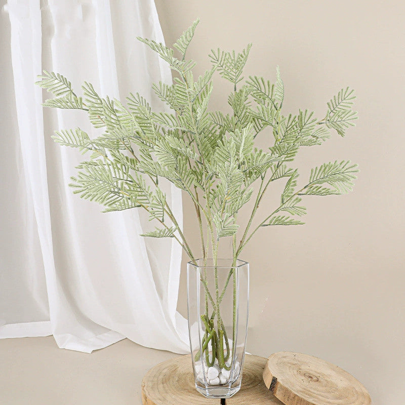 30 Inch Artificial Mimosa Plant, Real-Touch Faux Greenery, Gray-Green Stems for Wedding Decor, Home & Event Styling, Bulk or Single Purchase