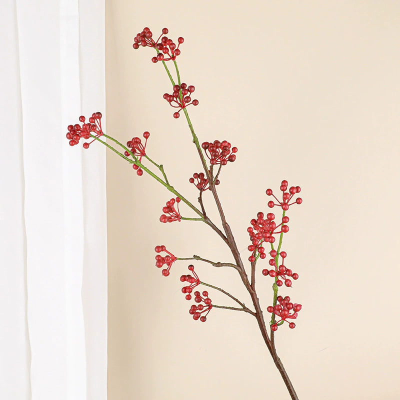 Realistic Faux Berry Vine, 31 Inch Artificial Silk Berries, Red/Blue/Black/Orange/Green, Bulk Wholesale or Single, Wedding Decor, Home Accent
