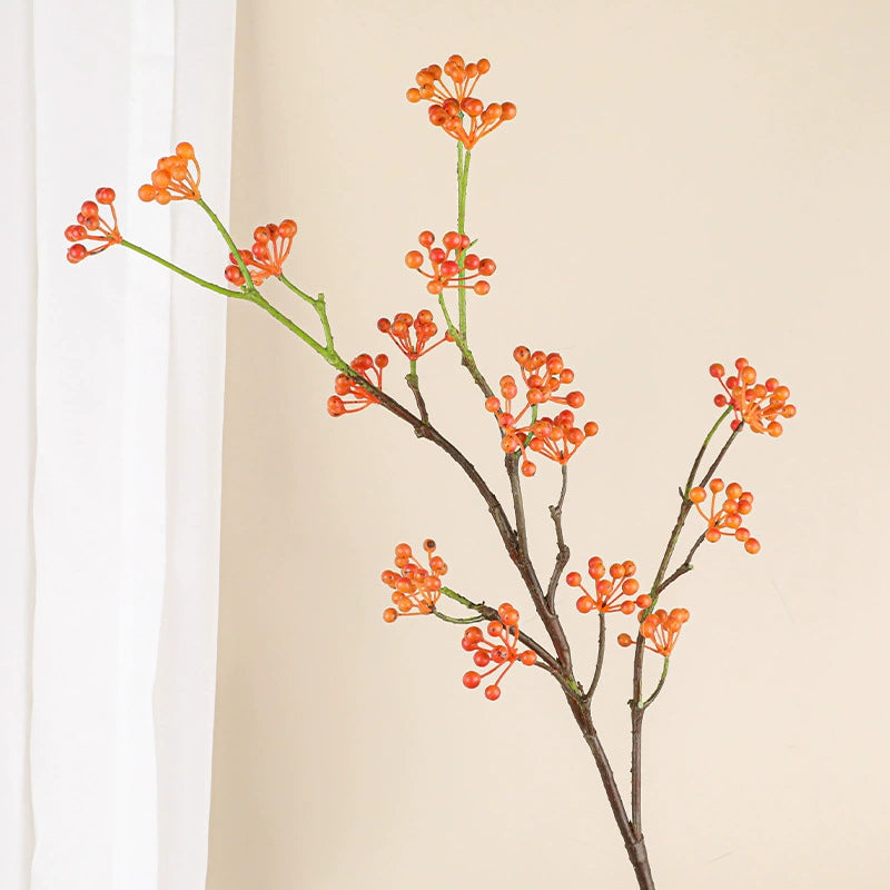 Realistic Faux Berry Vine, 31 Inch Artificial Silk Berries, Red/Blue/Black/Orange/Green, Bulk Wholesale or Single, Wedding Decor, Home Accent