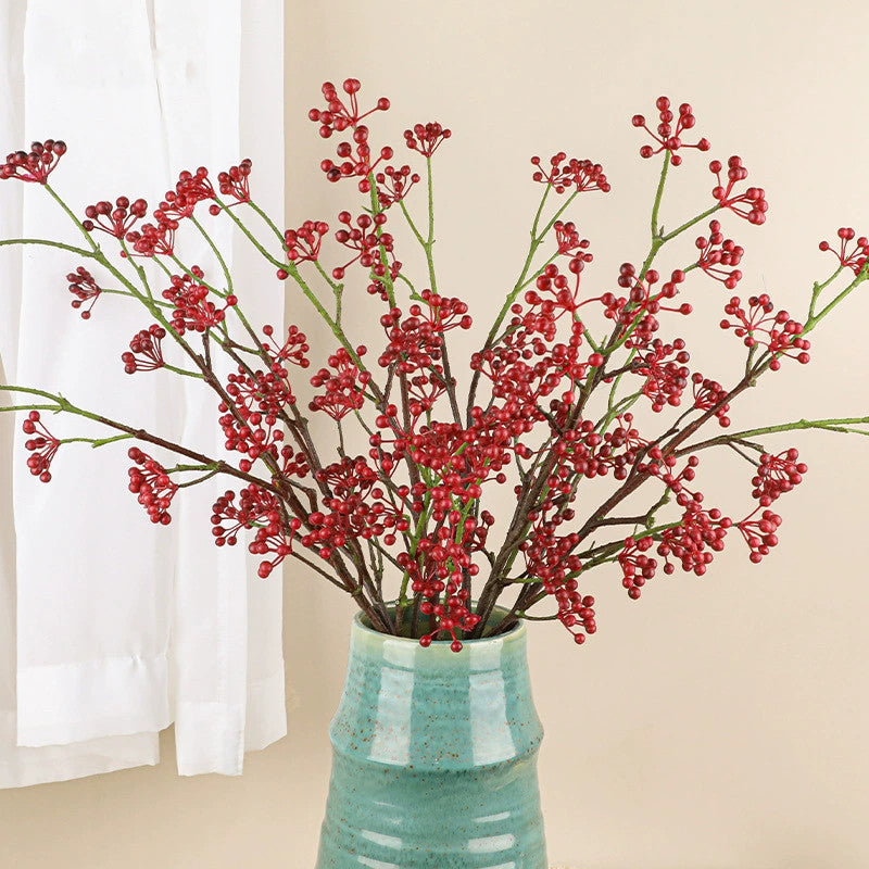 Realistic Faux Berry Vine, 31 Inch Artificial Silk Berries, Red/Blue/Black/Orange/Green, Bulk Wholesale or Single, Wedding Decor, Home Accent