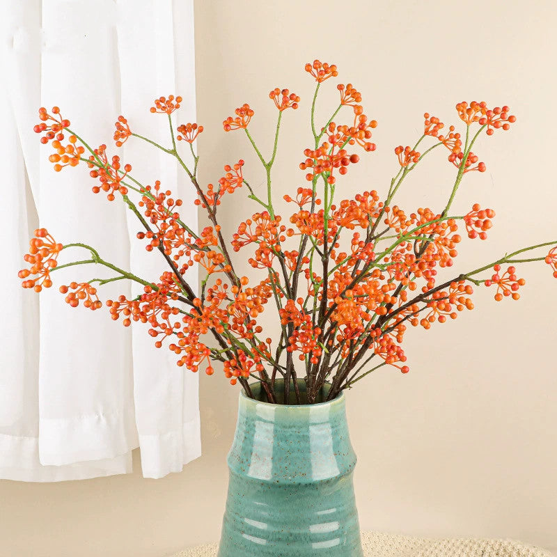 Realistic Faux Berry Vine, 31 Inch Artificial Silk Berries, Red/Blue/Black/Orange/Green, Bulk Wholesale or Single, Wedding Decor, Home Accent