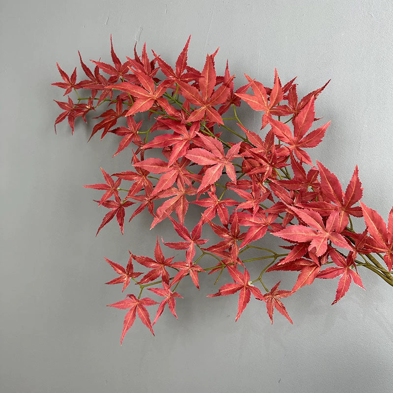 Real-Touch Artificial Maple Leaves, 43" Potted Plant in Red & Green, Bulk & Single Purchase, for Wedding Decor, Home Styling, Seasonal Displays