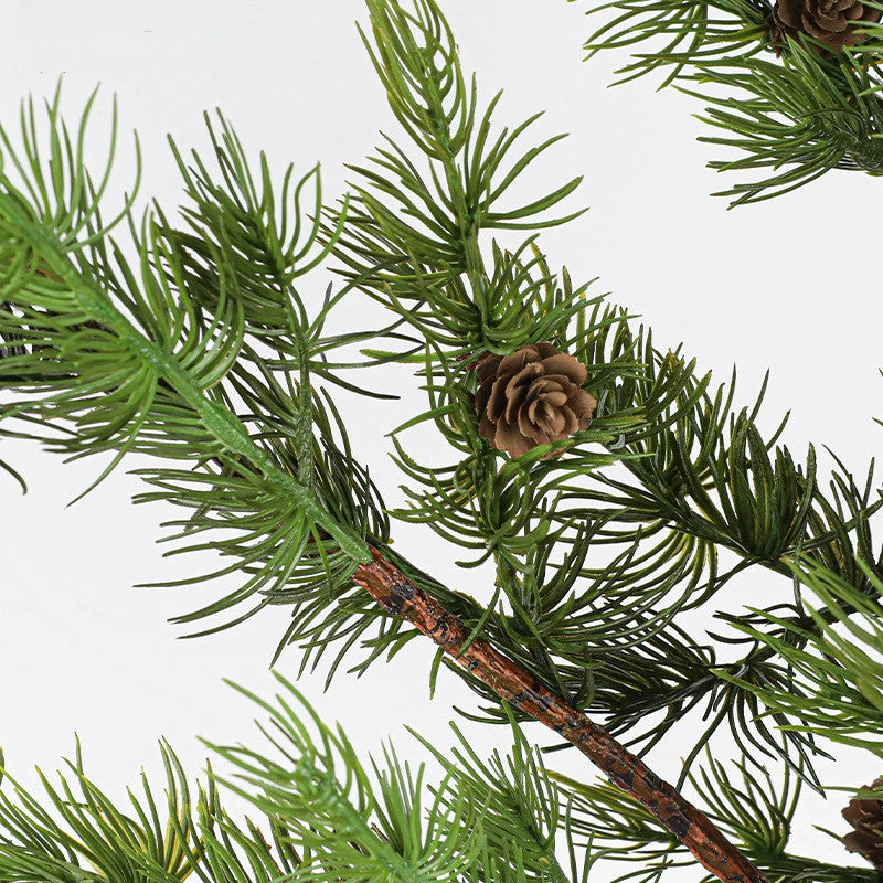 Faux Pine Needle Branch with Pinecones, 37" Real-Touch Greenery, Bulk Pack for Wedding Decor, Home & Commercial Styling, Seasonal Displays