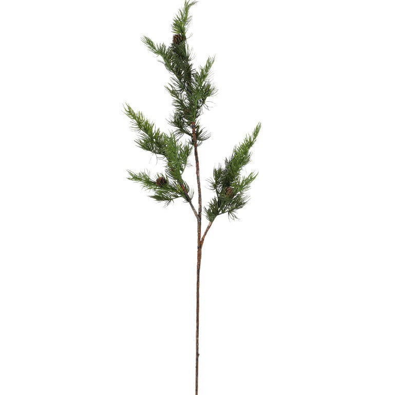 Faux Pine Needle Branch with Pinecones, 37" Real-Touch Greenery, Bulk Pack for Wedding Decor, Home & Commercial Styling, Seasonal Displays