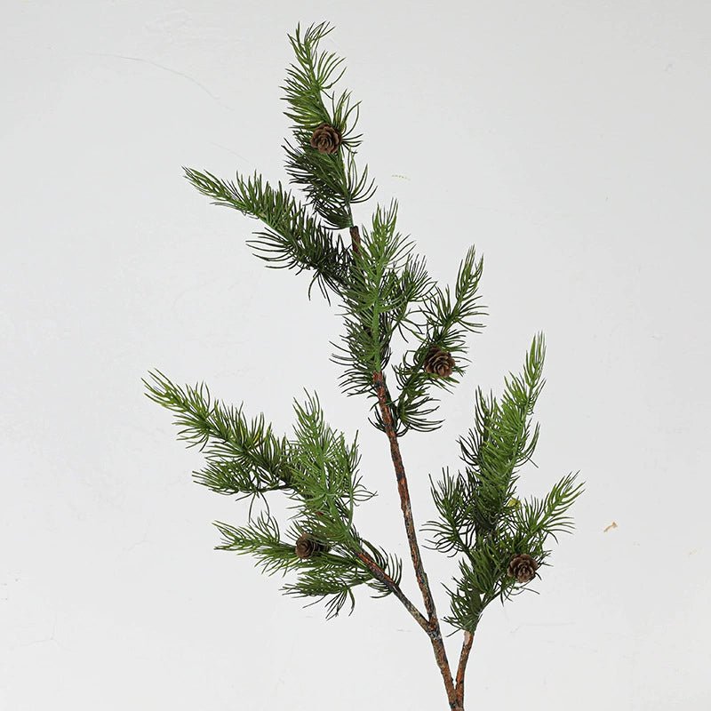 Faux Pine Needle Branch with Pinecones, 37" Real-Touch Greenery, Bulk Pack for Wedding Decor, Home & Commercial Styling, Seasonal Displays