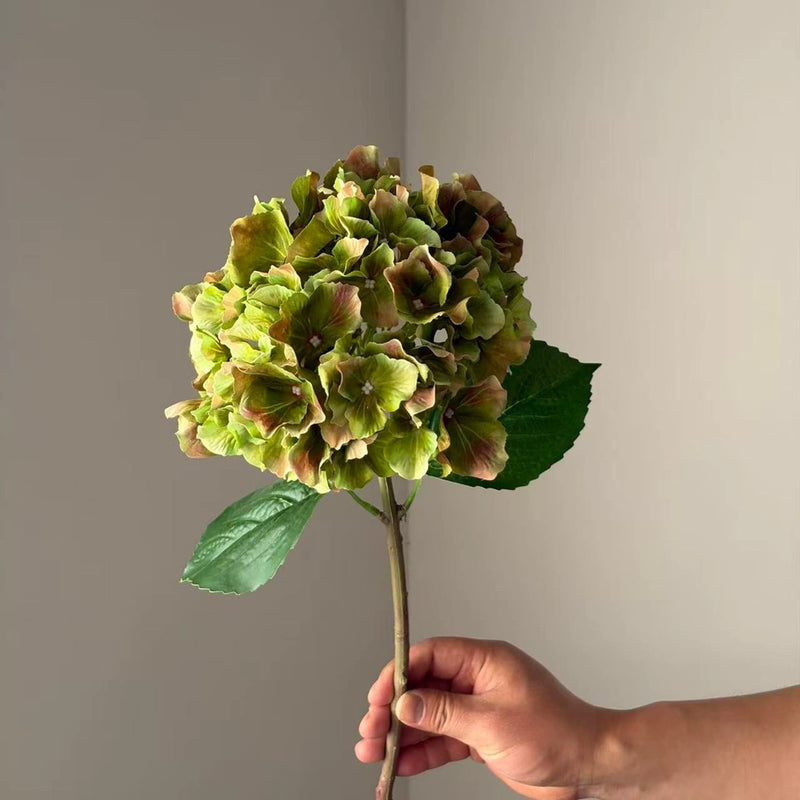 Large Petal Ombre Hydrangea Artificial Flower, Deep Purple, 18 Inch Real-Touch, Bulk or Single Stem, Wedding Decor, Home Arrangements