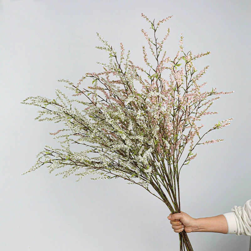 Faux Willow Branches, 43 Inch Real-Touch Artificial Flowers, White & Pink, Bulk or Single Stems for Wedding Decor, Home Arrangements, Floral Wholesale