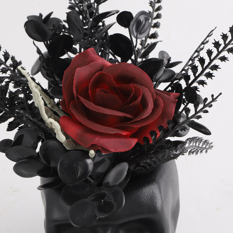 8" Halloween Skull Planter, Gothic Plastic Flower Pot for Home Decor, Weddings, Holiday Displays, Bulk Purchase Options