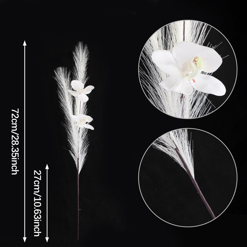 Realistic Orchid Stem 72cm (28") - Silk Faux Flowers for Home Decor, Weddings, and Events - Modern Minimalist Design, Perfect for Vases