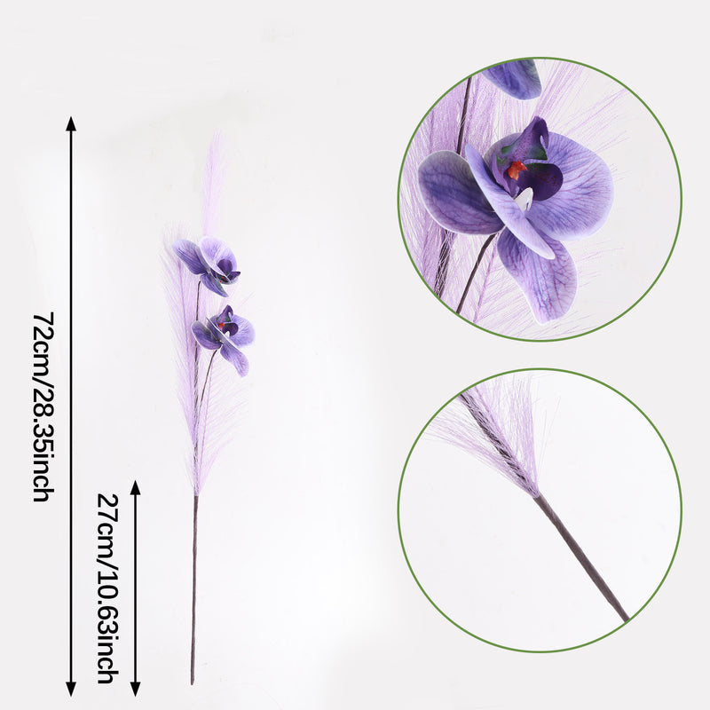 Realistic Orchid Stem 72cm (28") - Silk Faux Flowers for Home Decor, Weddings, and Events - Modern Minimalist Design, Perfect for Vases