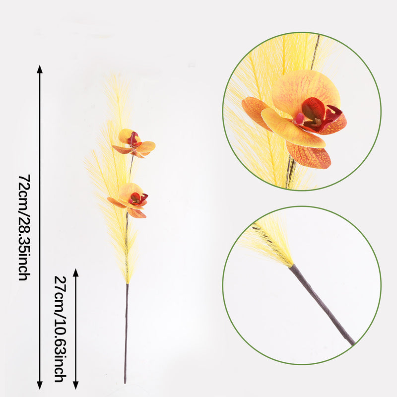 Realistic Orchid Stem 72cm (28") - Silk Faux Flowers for Home Decor, Weddings, and Events - Modern Minimalist Design, Perfect for Vases