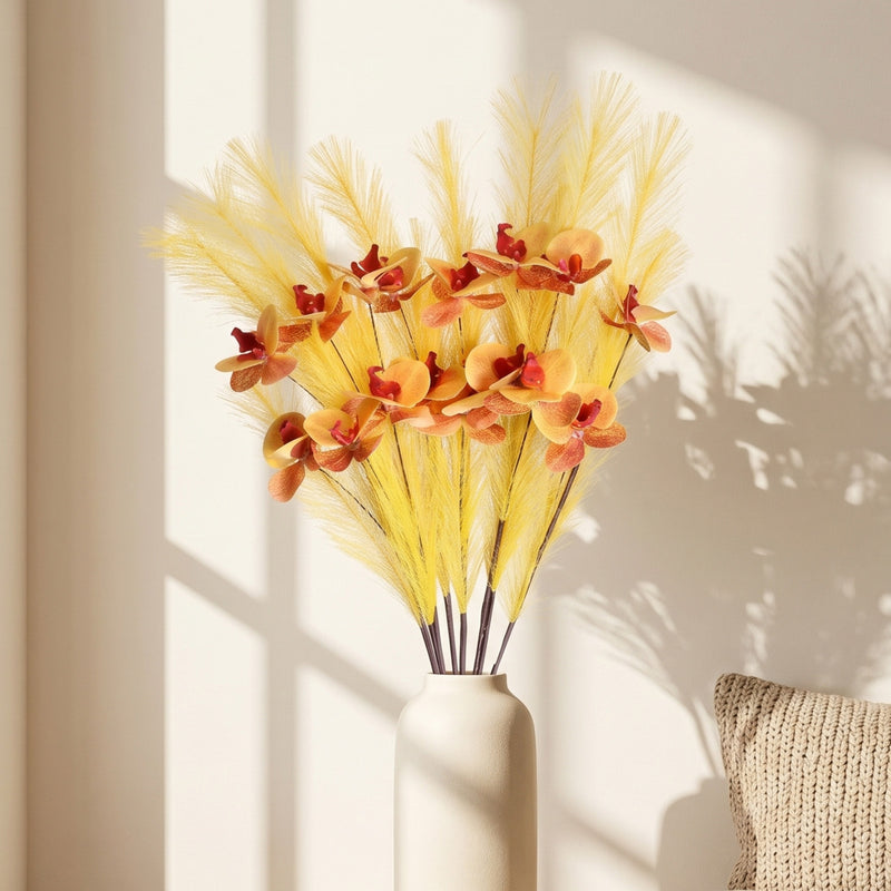 Realistic Orchid Stem 72cm (28") - Silk Faux Flowers for Home Decor, Weddings, and Events - Modern Minimalist Design, Perfect for Vases