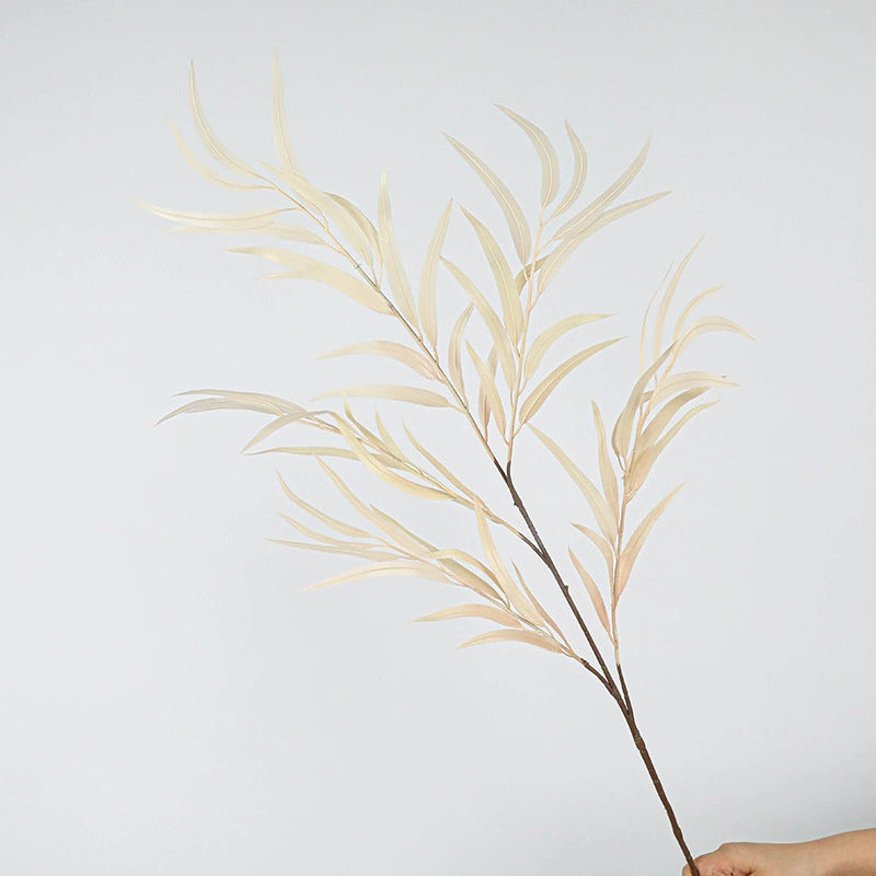 Realistic Eucalyptus Artificial Leaves, 43" Tall, Modern Green/White/Red, Perfect for Home Decor, Wedding Arrangements, and Commercial Displays