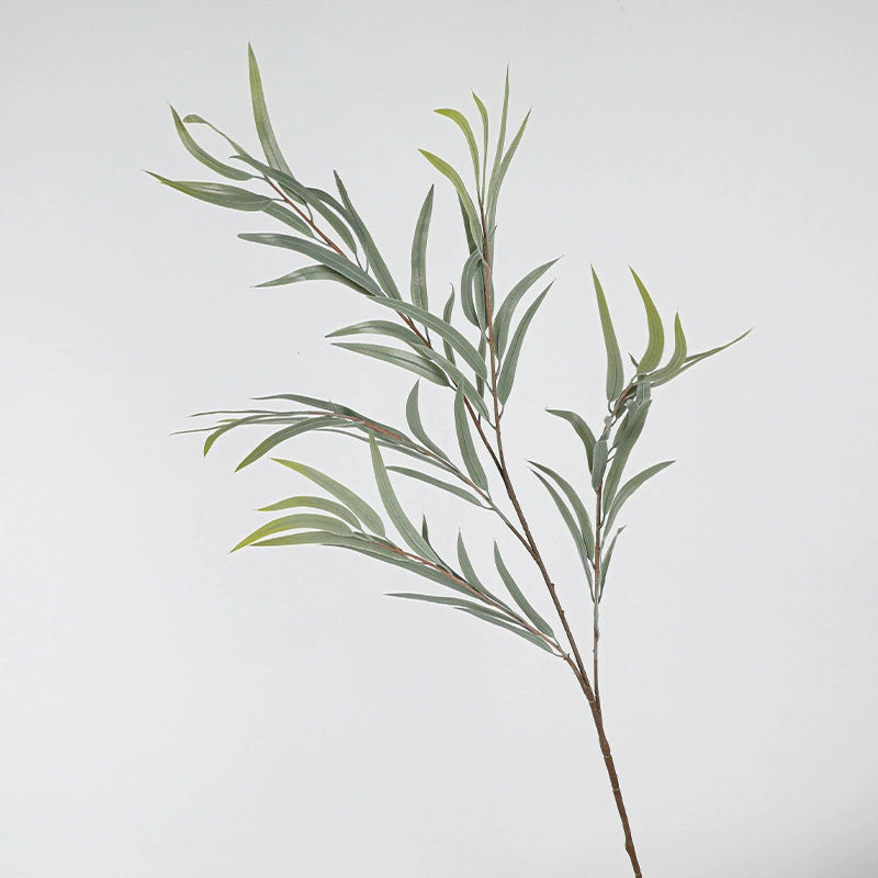 Realistic Eucalyptus Artificial Leaves, 43" Tall, Modern Green/White/Red, Perfect for Home Decor, Wedding Arrangements, and Commercial Displays