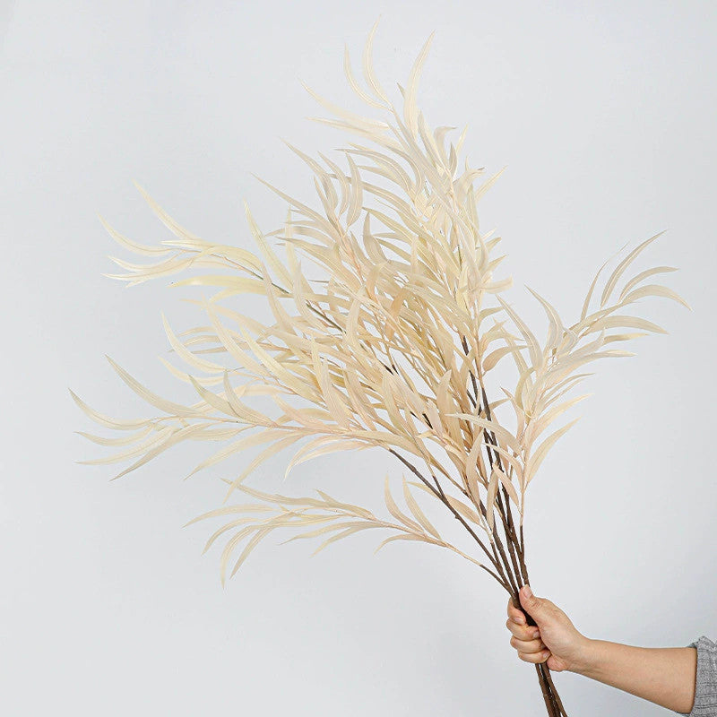 Realistic Eucalyptus Artificial Leaves, 43" Tall, Modern Green/White/Red, Perfect for Home Decor, Wedding Arrangements, and Commercial Displays