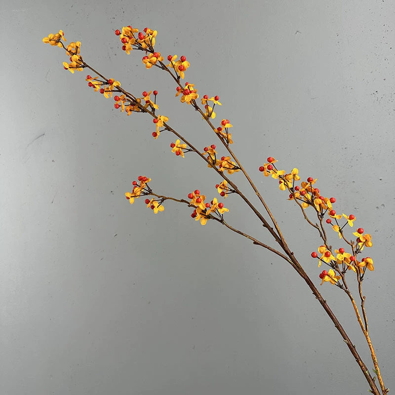 57" Real-Touch Snake Vine with Berries, Artificial Fruit Stems for Vase Arrangements, Home Decor, Wedding & Event Florals