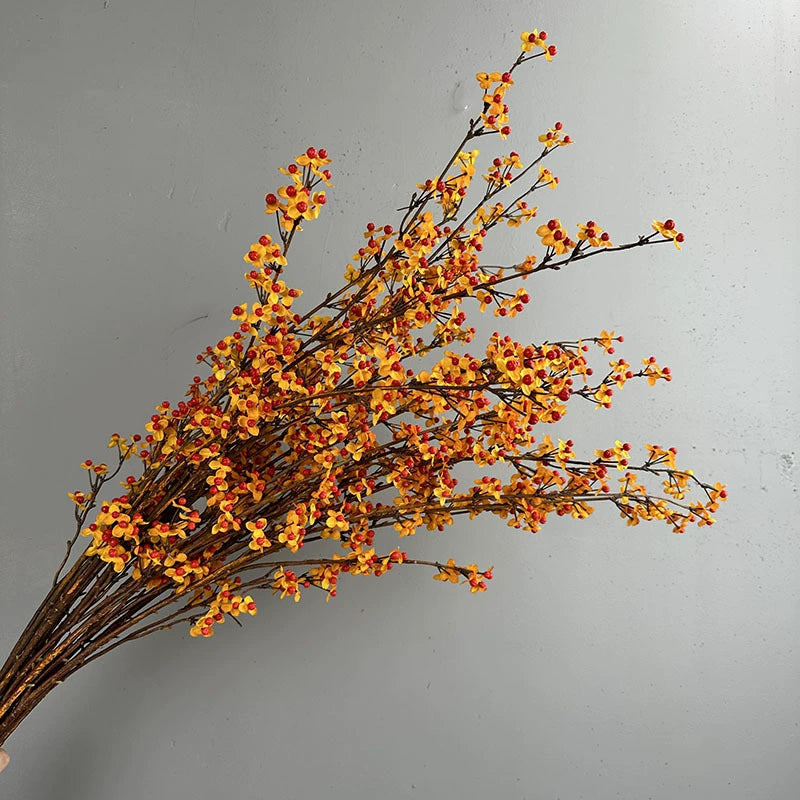 57" Real-Touch Snake Vine with Berries, Artificial Fruit Stems for Vase Arrangements, Home Decor, Wedding & Event Florals