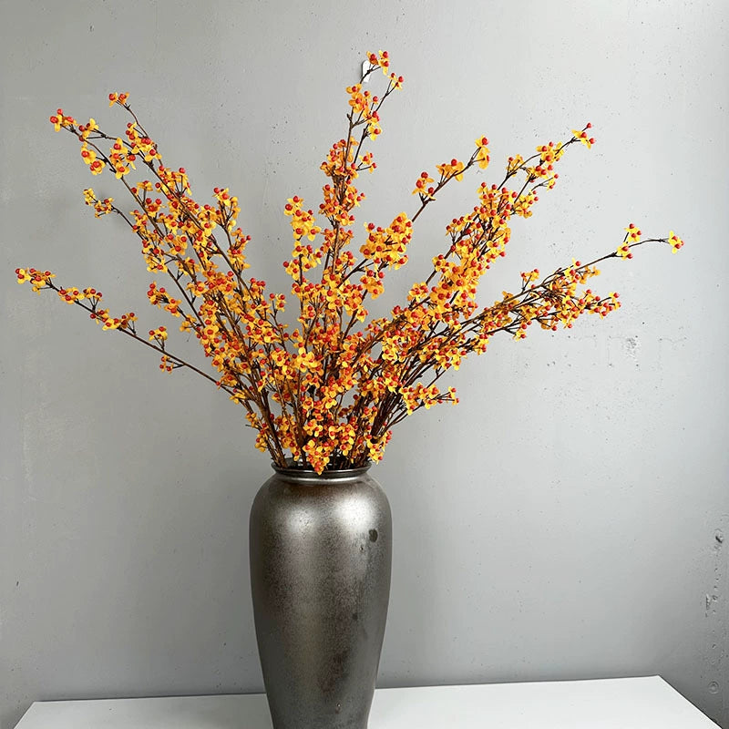 57" Real-Touch Snake Vine with Berries, Artificial Fruit Stems for Vase Arrangements, Home Decor, Wedding & Event Florals