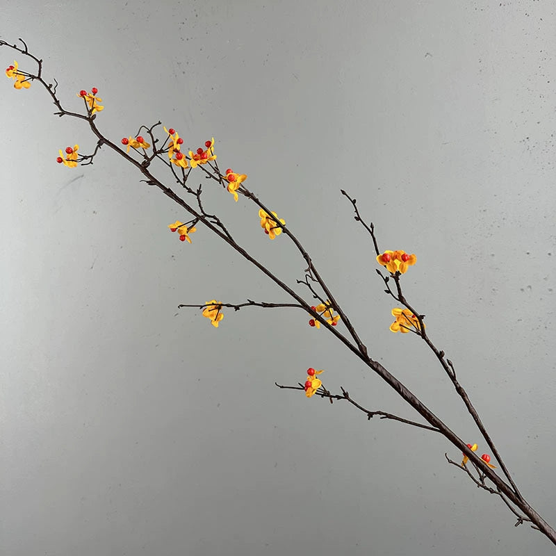 57" Real-Touch Snake Vine with Berries, Artificial Fruit Stems for Vase Arrangements, Home Decor, Wedding & Event Florals