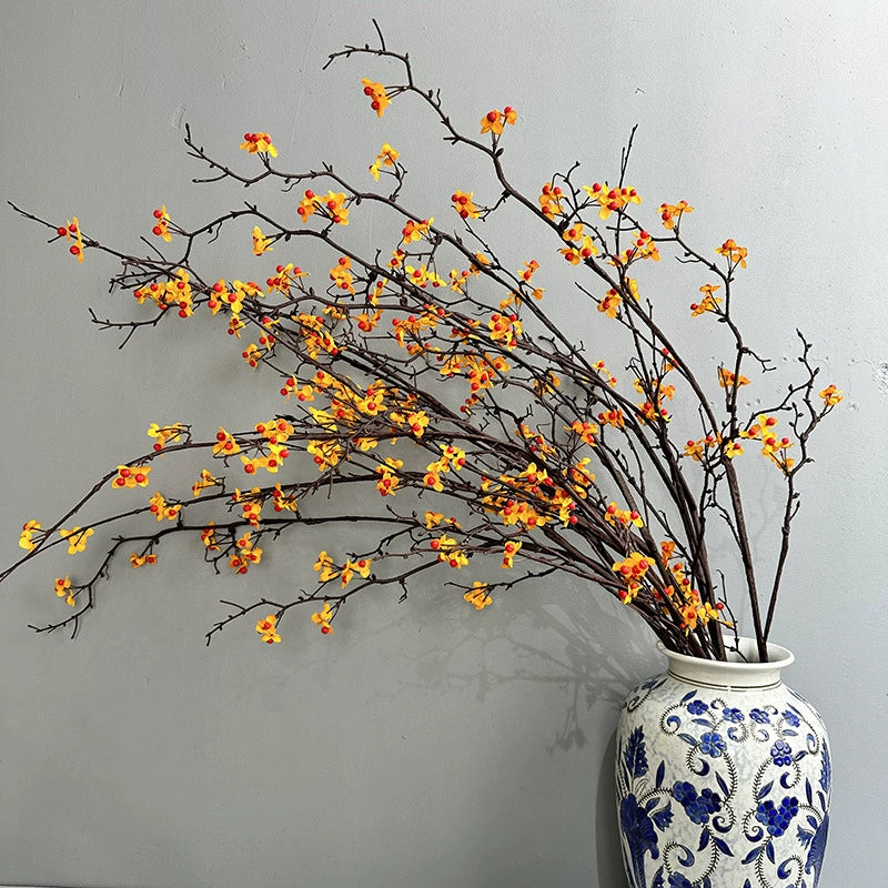57" Real-Touch Snake Vine with Berries, Artificial Fruit Stems for Vase Arrangements, Home Decor, Wedding & Event Florals