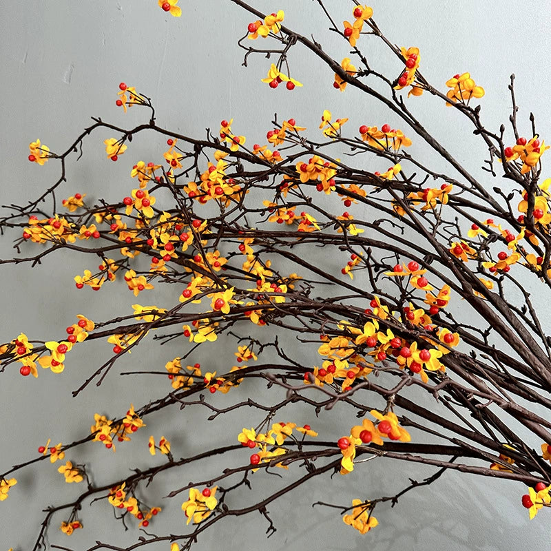 57" Real-Touch Snake Vine with Berries, Artificial Fruit Stems for Vase Arrangements, Home Decor, Wedding & Event Florals
