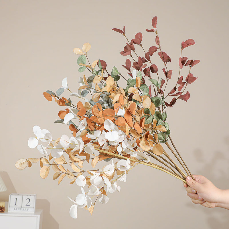 Eucalyptus Leaves Artificial Plant - 58cm (23") Real-Touch Faux Greenery for Home Decor, Weddings, and Seasonal Arrangements