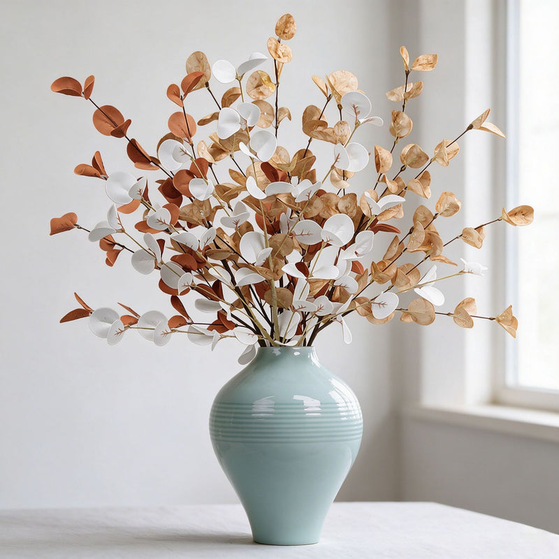 Eucalyptus Leaves Artificial Plant - 58cm (23") Real-Touch Faux Greenery for Home Decor, Weddings, and Seasonal Arrangements