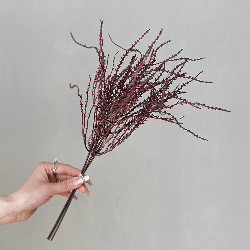 Autumn Coral Grass Bouquet, 18" Real-Touch Faux Floral Arrangement, Perfect for Weddings, Home Decor, & Seasonal Events