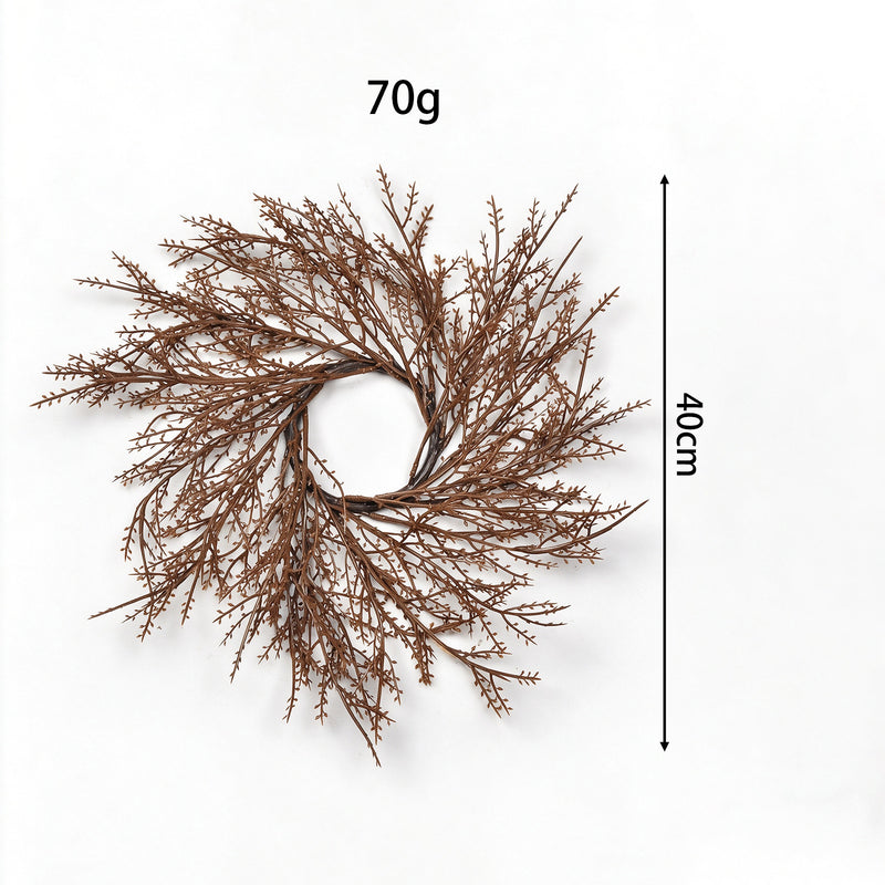 Christmas Wreath Candle Holder with Dual-Tone Noble Fir Pine Needles, Realistic Holiday Decor for Home, Wedding, and Event Styling