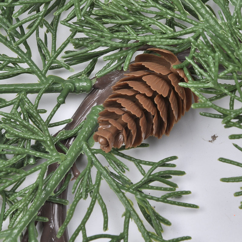 Christmas Wreath Candle Holder with Dual-Tone Noble Fir Pine Needles, Realistic Holiday Decor for Home, Wedding, and Event Styling