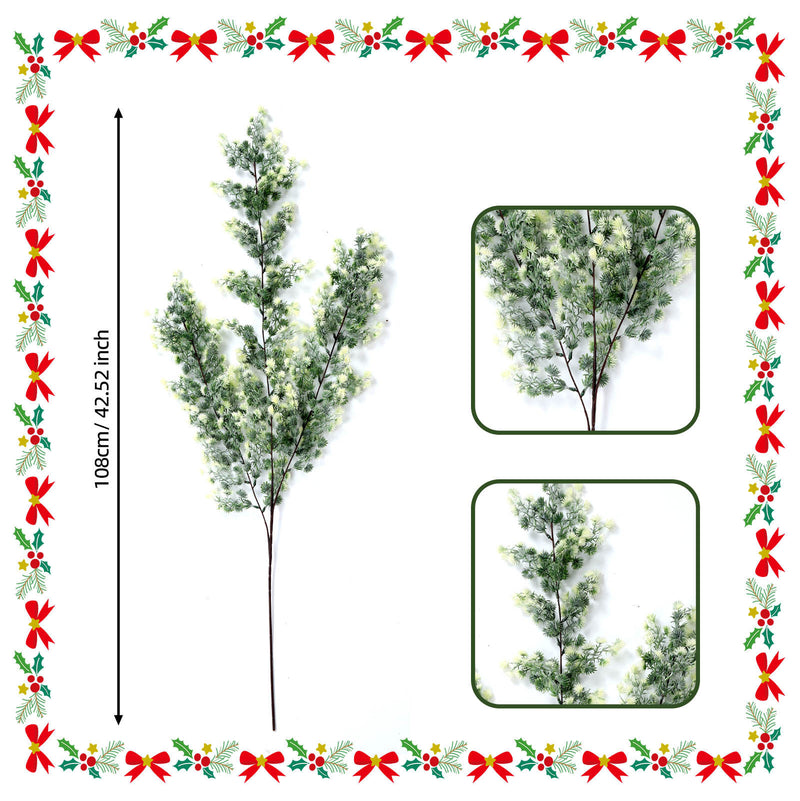 Realistic Christmas Pine Branch, 29" Plastic Faux Pine Stem for Holiday Decor, Home Decoration, Wedding & Event Styling