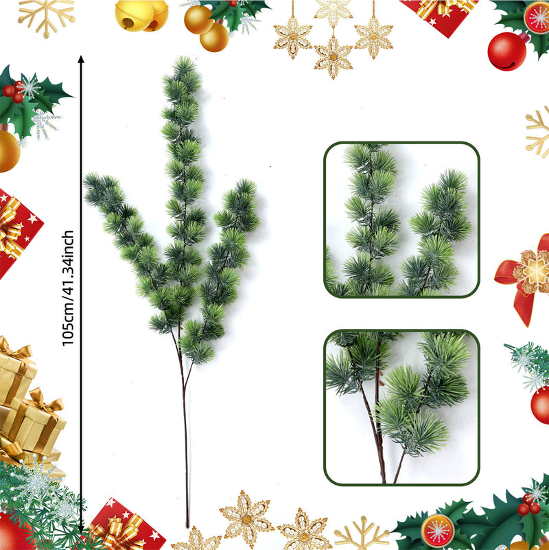 Realistic Christmas Pine Branch, 29" Plastic Faux Pine Stem for Holiday Decor, Home Decoration, Wedding & Event Styling