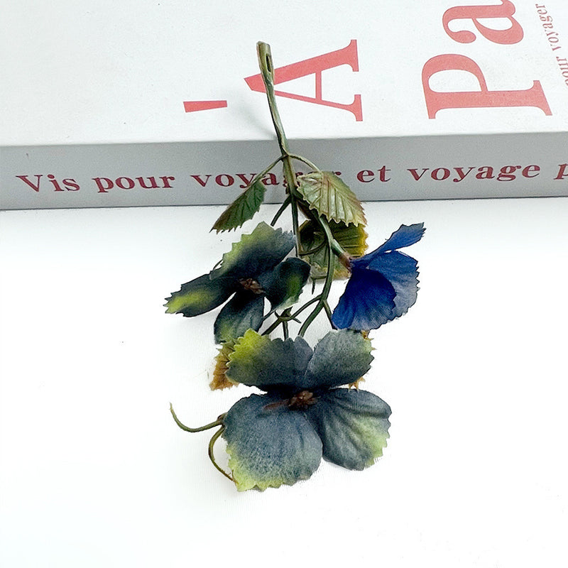 Autumn Grape Leaf & Berry Stems, 4" Real-Touch Faux Vine, DIY Wedding Bouquets, Home Decor, Centerpieces
