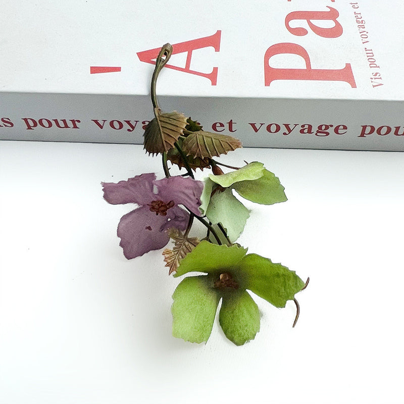 Autumn Grape Leaf & Berry Stems, 4" Real-Touch Faux Vine, DIY Wedding Bouquets, Home Decor, Centerpieces