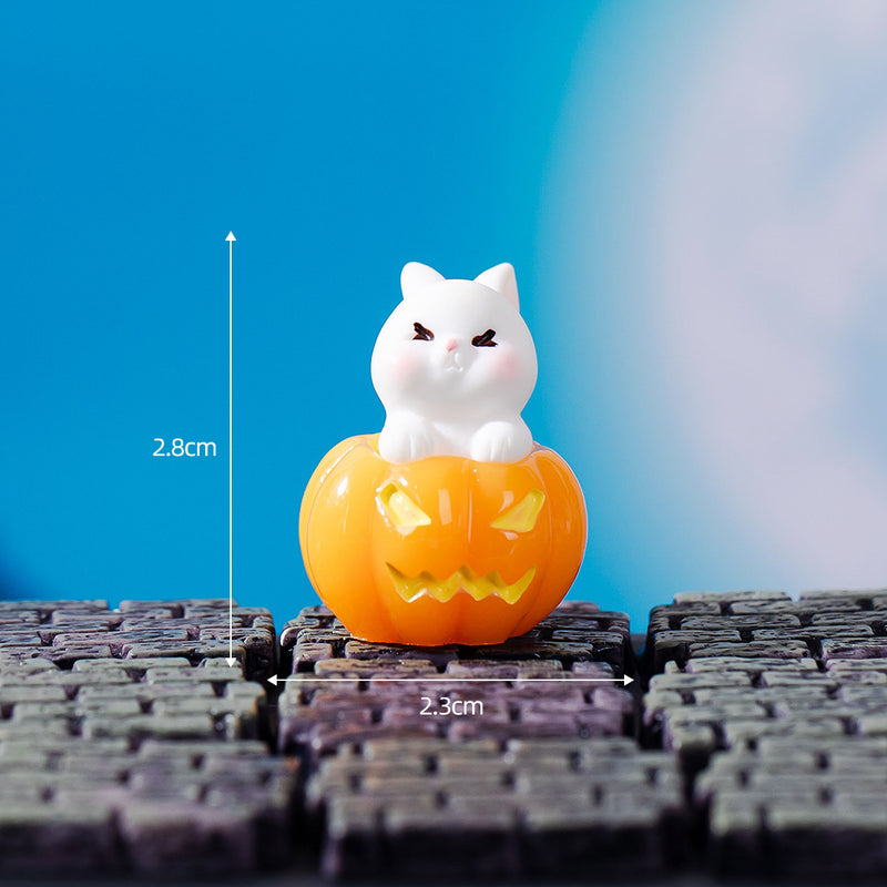 Halloween Crystal Ball Decorations, Set of 3, Miniature Resin Figurines Featuring Ghosts, Pumpkins, and Witches, Perfect for Home Decor, Event Styling, and Gifts