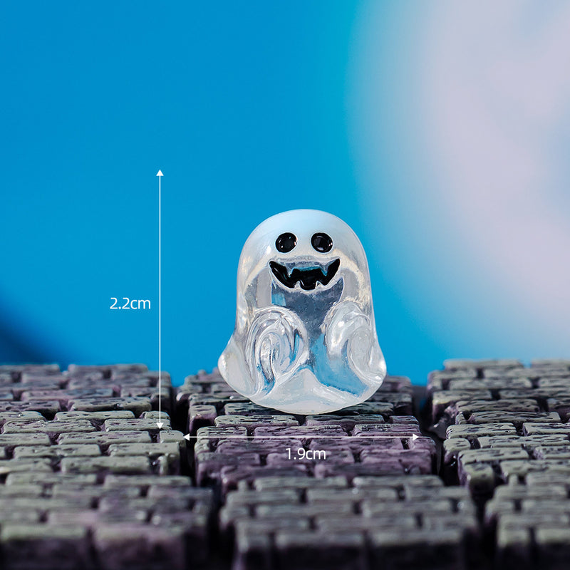 Halloween Crystal Ball Decorations, Set of 3, Miniature Resin Figurines Featuring Ghosts, Pumpkins, and Witches, Perfect for Home Decor, Event Styling, and Gifts