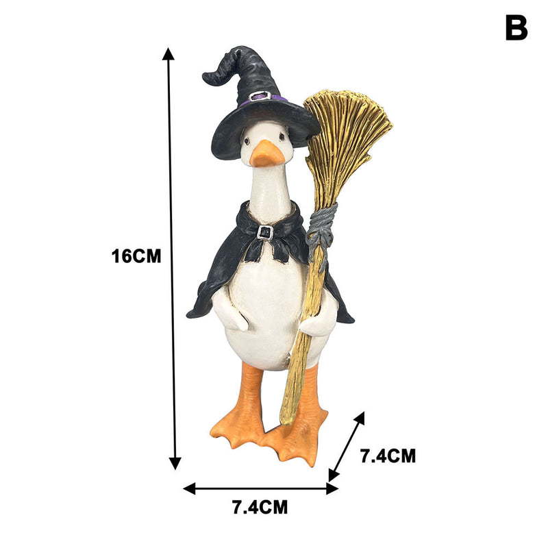 Halloween Duck Figurine Set - Mummy, Witch, Pumpkin, Ghost & Reaper, 3" Resin Decor, Spooky Tabletop Display, Party Favors, Home & Event Decor
