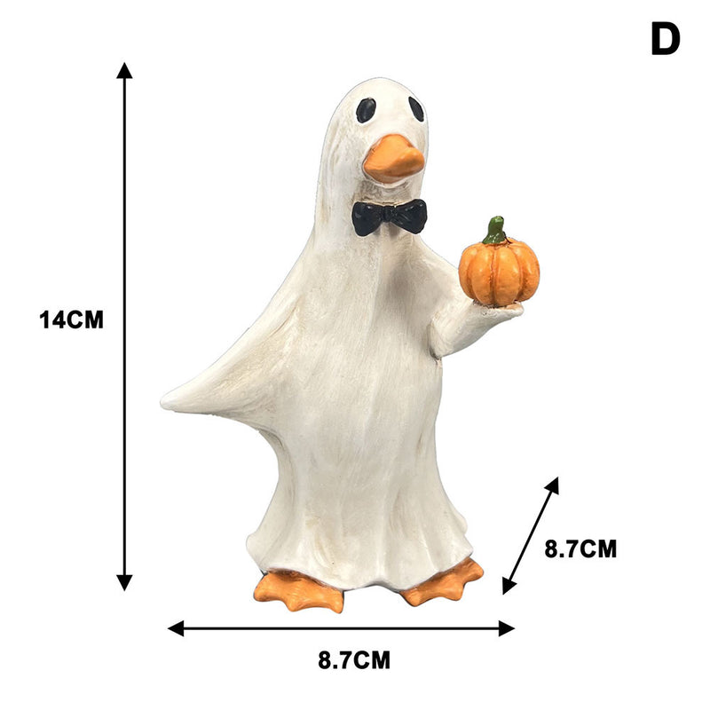 Halloween Duck Figurine Set - Mummy, Witch, Pumpkin, Ghost & Reaper, 3" Resin Decor, Spooky Tabletop Display, Party Favors, Home & Event Decor
