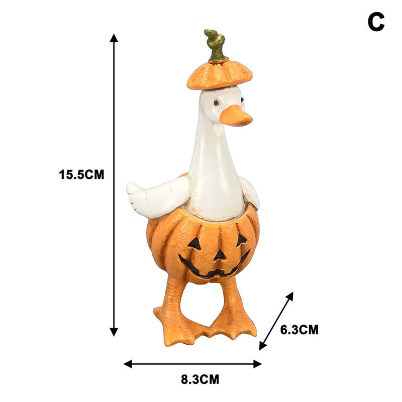 Halloween Duck Figurine Set - Mummy, Witch, Pumpkin, Ghost & Reaper, 3" Resin Decor, Spooky Tabletop Display, Party Favors, Home & Event Decor