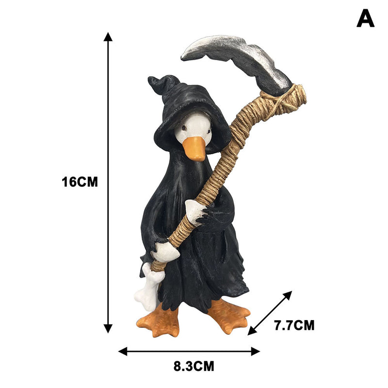 Halloween Duck Figurine Set - Mummy, Witch, Pumpkin, Ghost & Reaper, 3" Resin Decor, Spooky Tabletop Display, Party Favors, Home & Event Decor