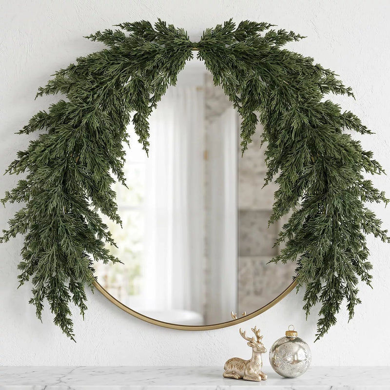 Realistic Norfolk Pine Cone & Christmas Vine Artificial Greenery, 47" Bendable Stems for Holiday Decor, Wedding Centerpieces, Home & Event Styling